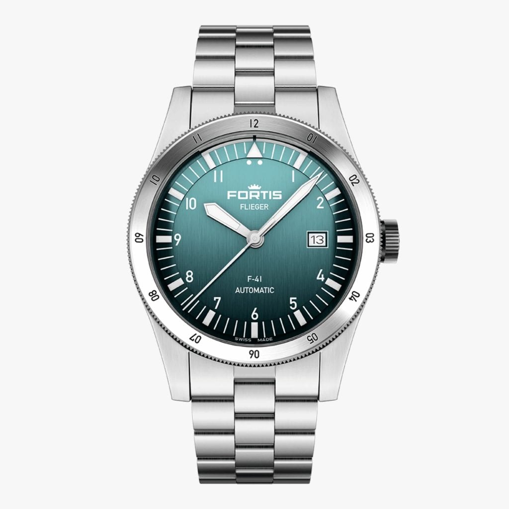 Fortis Flieger F-41 - Petrol / Block Bracelet