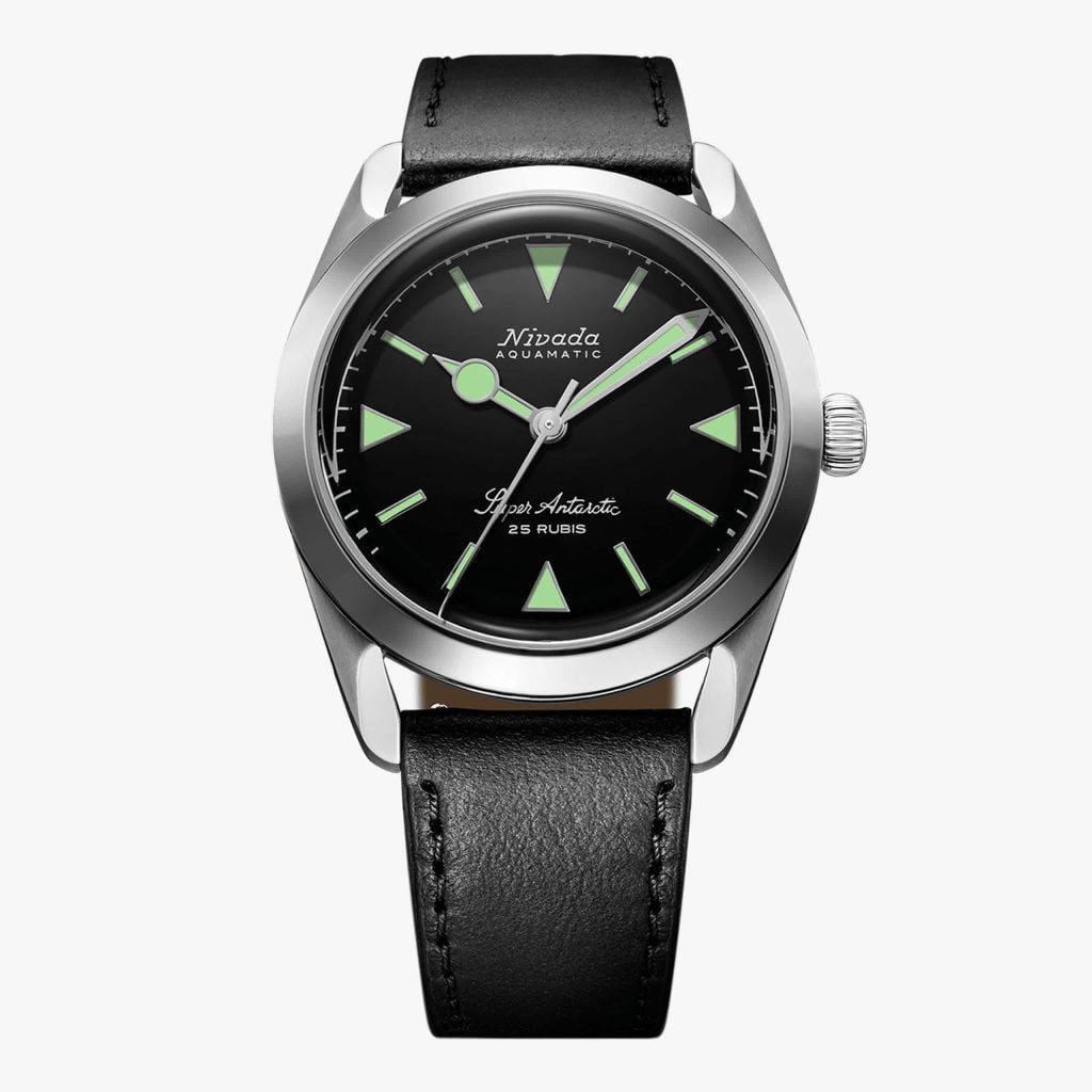Nivada Super Antarctic Green - 38mm - Black Leather