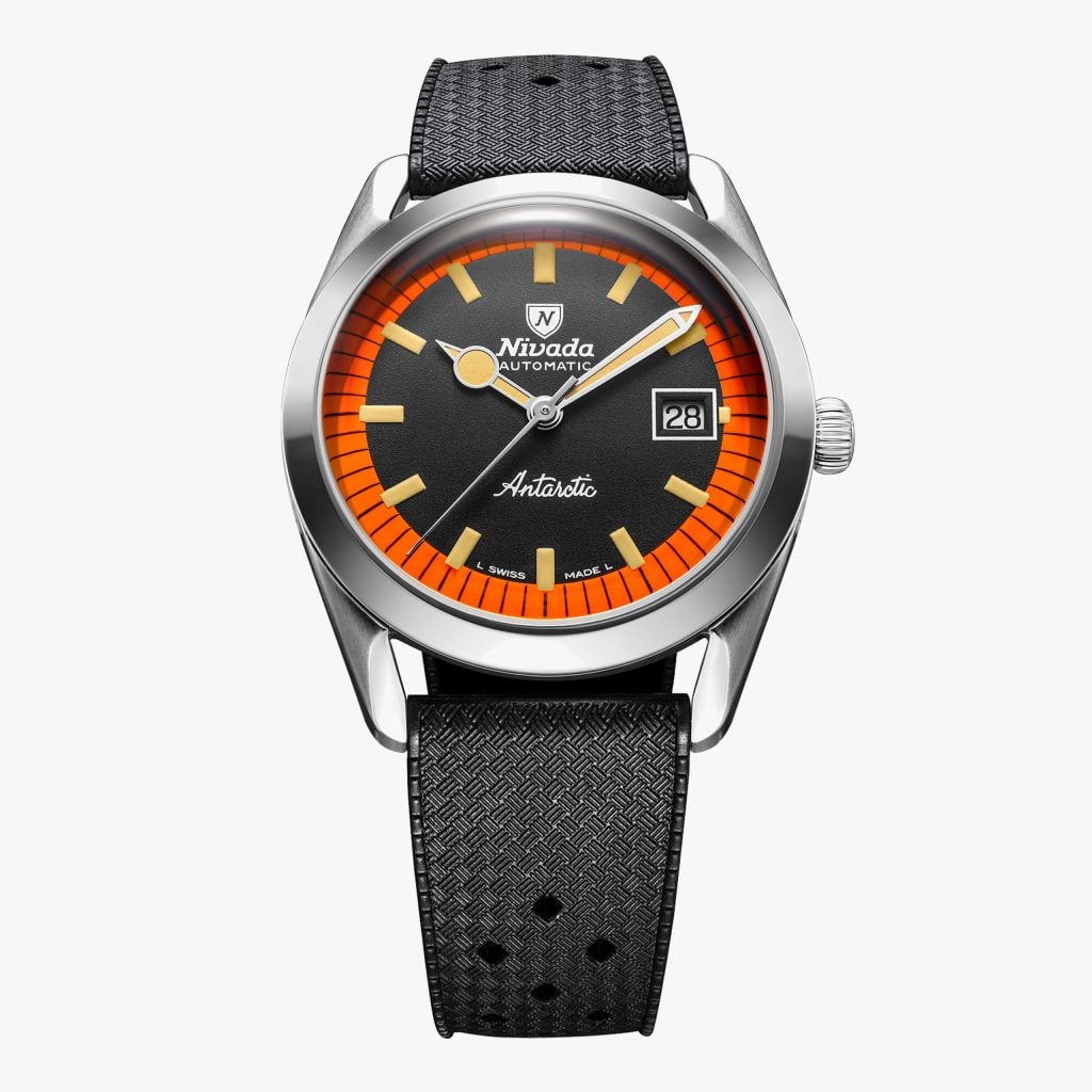Nivada Super Antarctic Black &amp; Orange - 38mm - Rubber Tropic / With Date