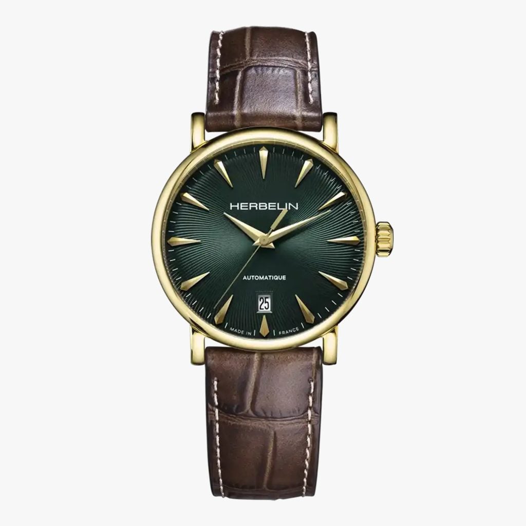 Herbelin Inspiration - Automatico - PVD Oro E Pelle Marrone