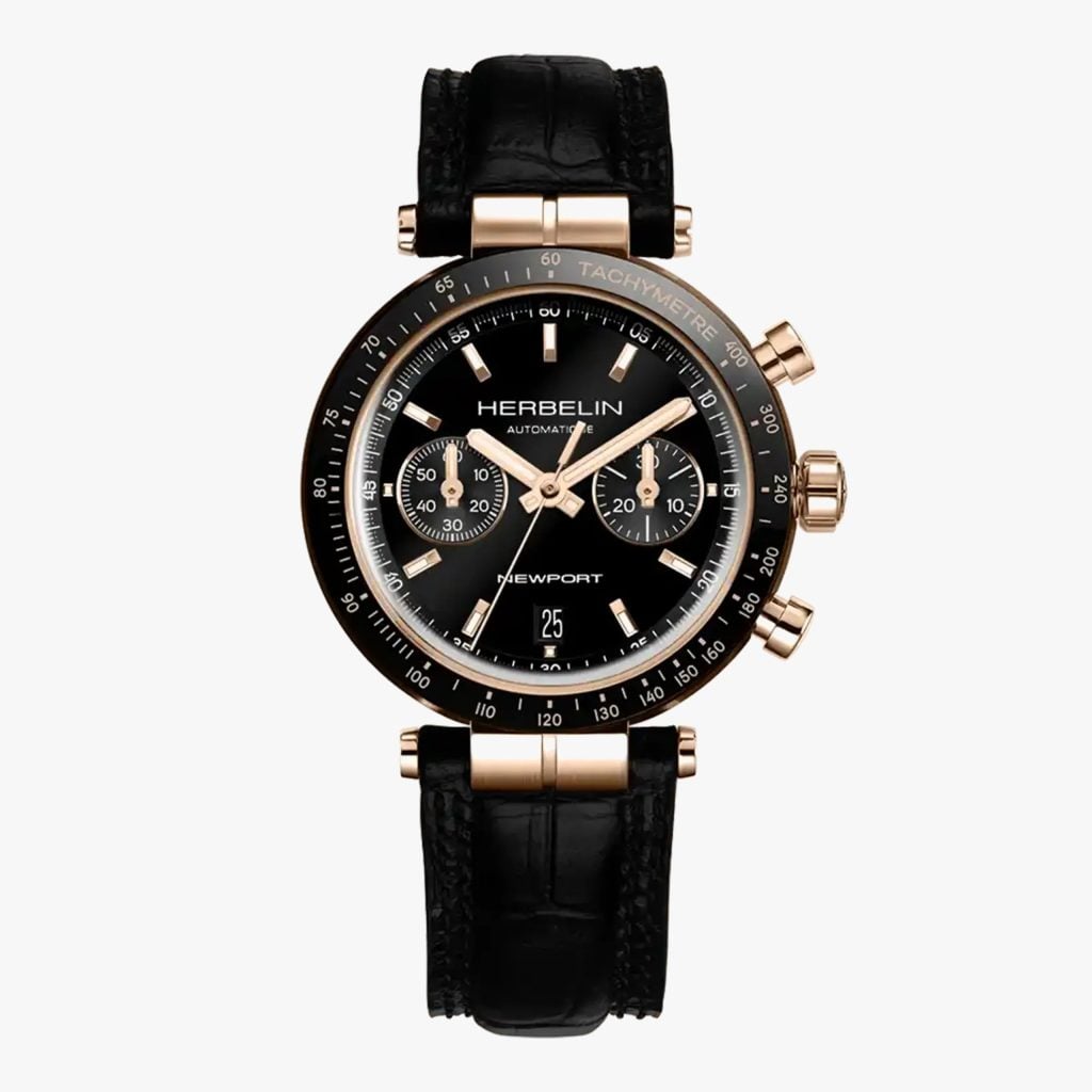 Herbelin Newport - Automático Cronógrafo - Negro & PVD Oro Rosa