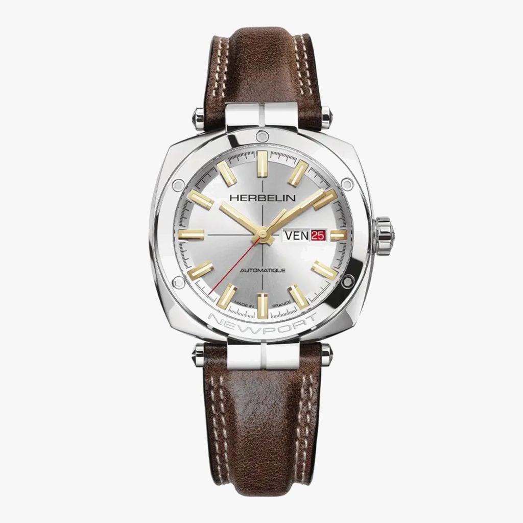 Herbelin Newport - Heritage Automatique - Acier Et Cuir Marron