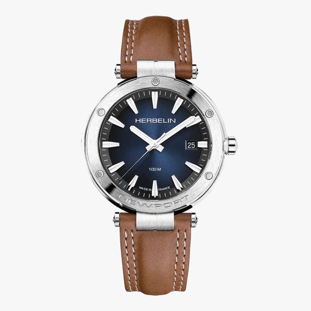 Herbelin Newport - Quartz Date - ACERO, Azul & Piel