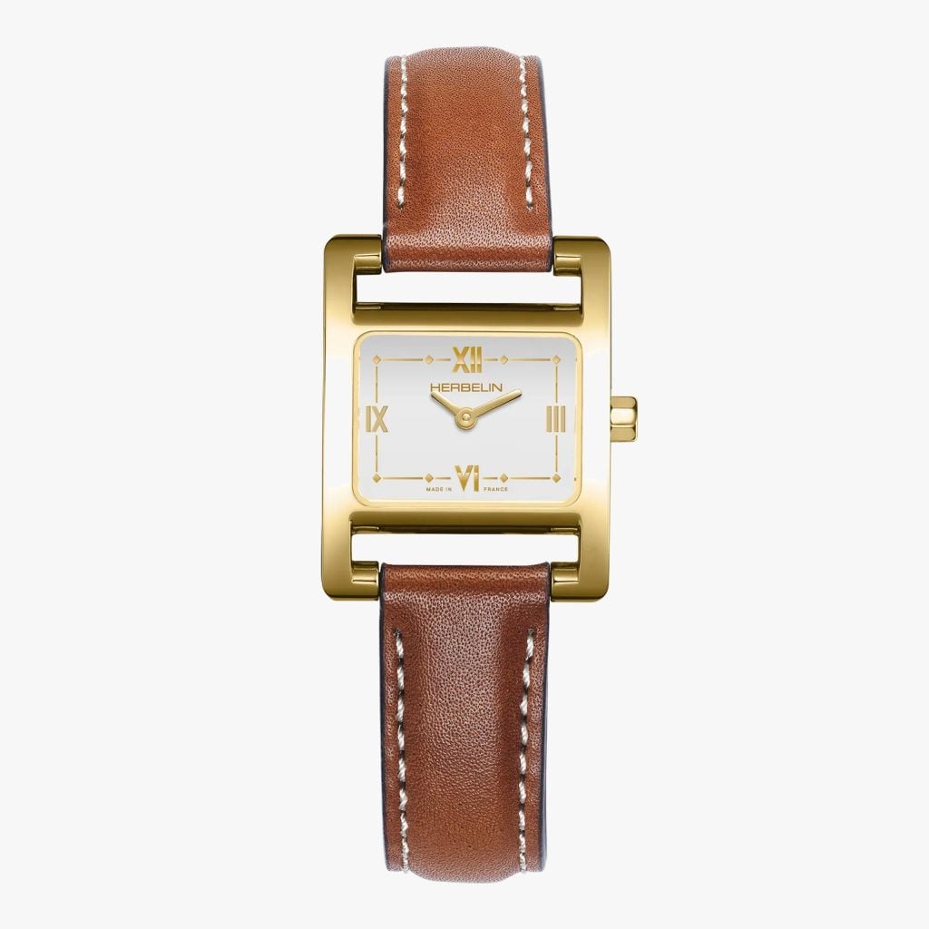 Herbelin Ve Avenue - Quartz - PVD Or Jaune & Cuir Camel