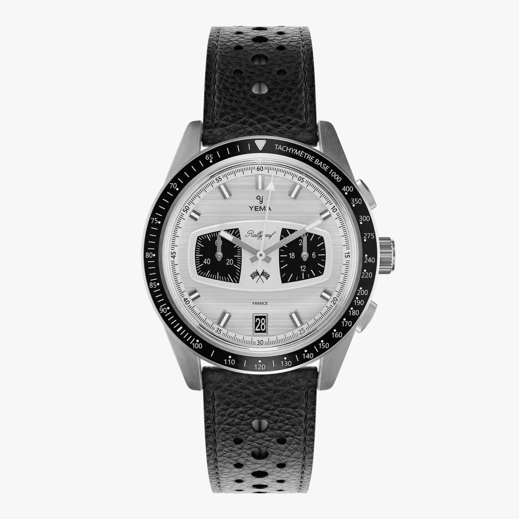 Yema Rallygraf Meca-Quartz II Panda - 40mm Bracelet Cuir