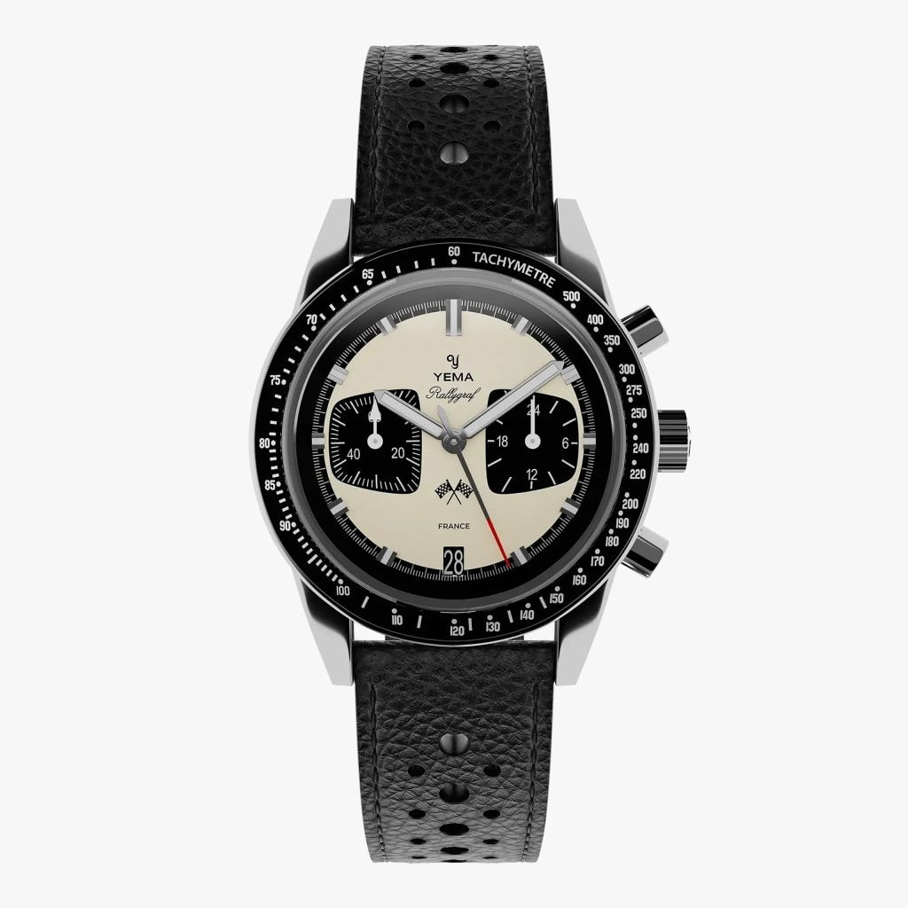 Yema Rallygraf Meca-Quartz Panda - 39mm Black Pelle