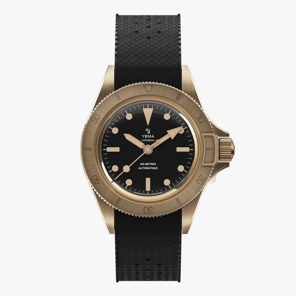 Yema Superman Bronze CMM.10 Black Limited Edition - 39mm Caoutchouc Fkm VITON® Integrated (L)