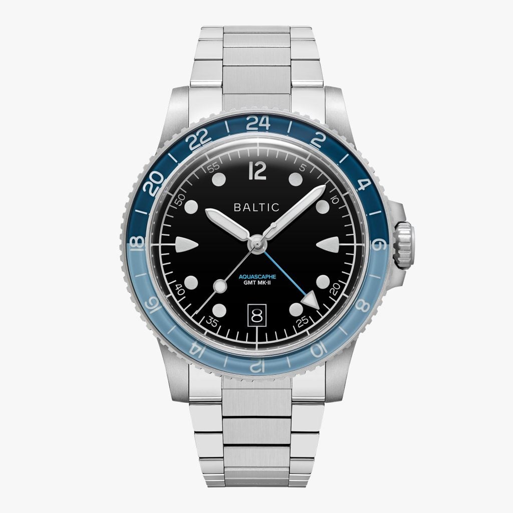 Baltic Aquascaphe GMT MK-II - Blue - Bracciale Flat Link