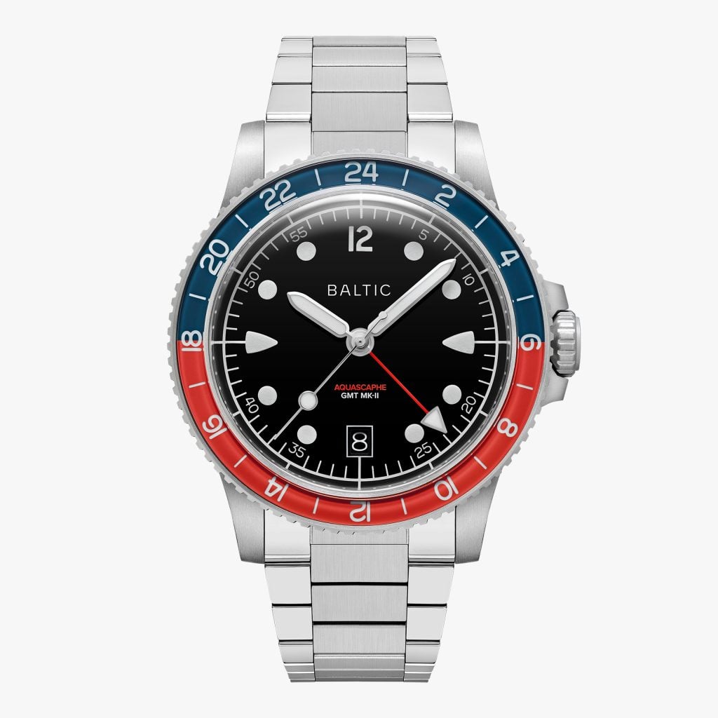 Baltic Aquascaphe GMT MK-II - Red - Bracciale Flat Link