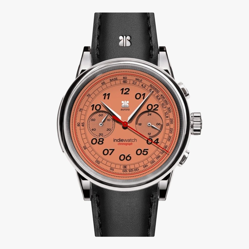 Indie Watch Aurora Serie 421 Coral - Piel Negra · Isotipo