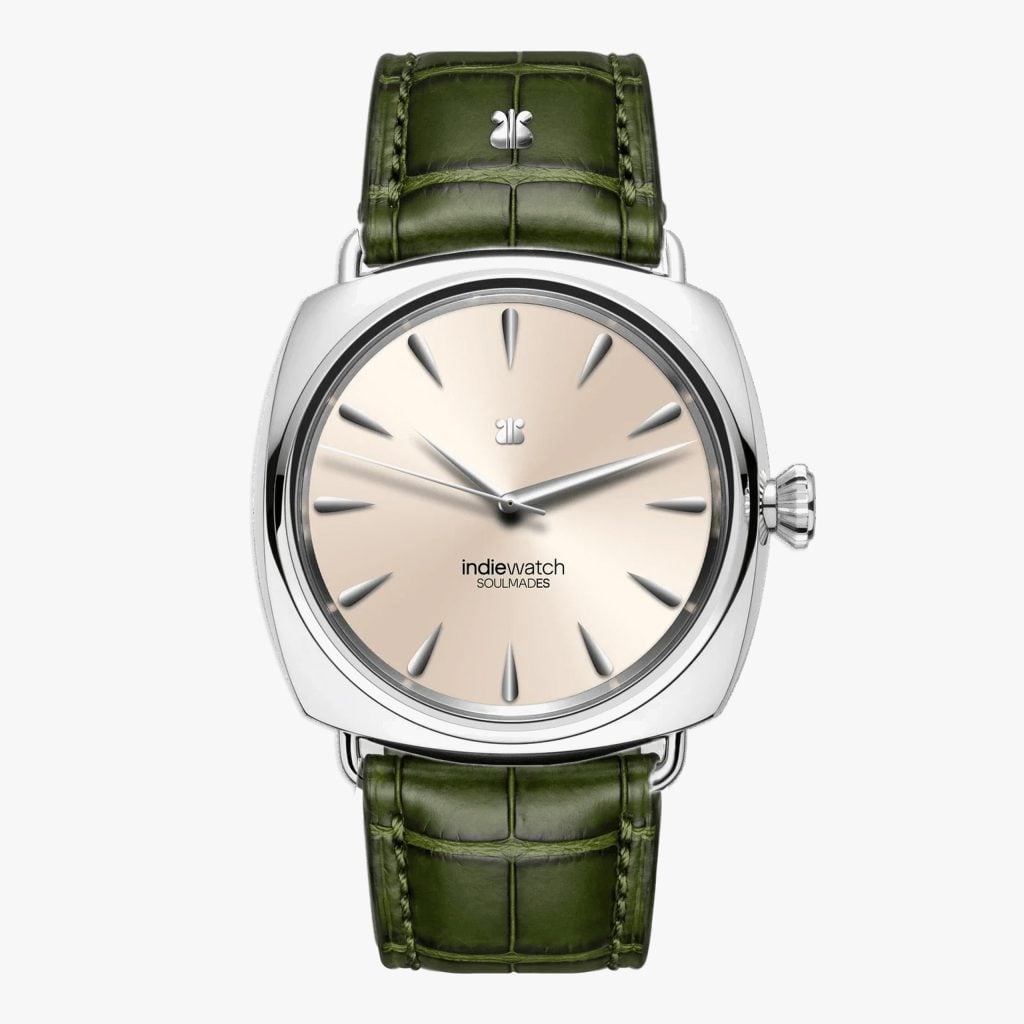 Indie Watch Delphos Series 193 Ivory - Green Alligator