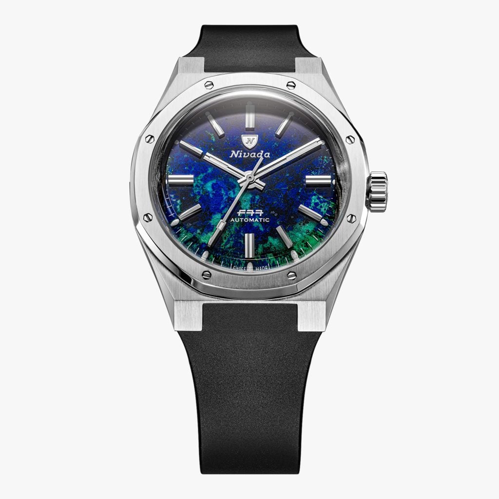 Nivada F77 Mkii Azurite - 100 Years - 38mm - Black Rubber Tropic