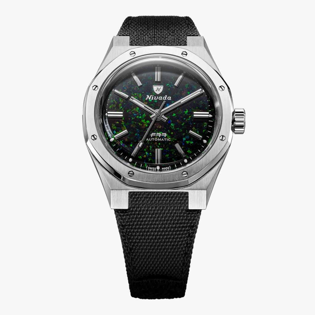 Nivada F77 Mkii Black Opal - 100 Years - 38mm - Canvas Velcro Strap