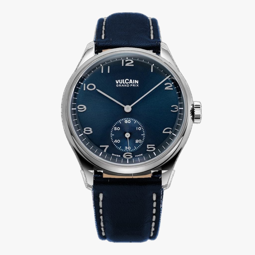 Vulcain Grand Prix - Small Second Blue – Blue Calf Skin Leather