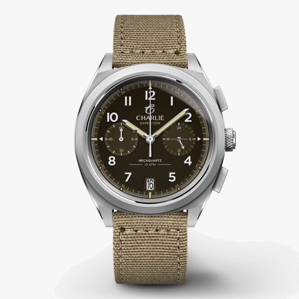 Charlie Paris GR - Chronograph - Brown - Beige nylon