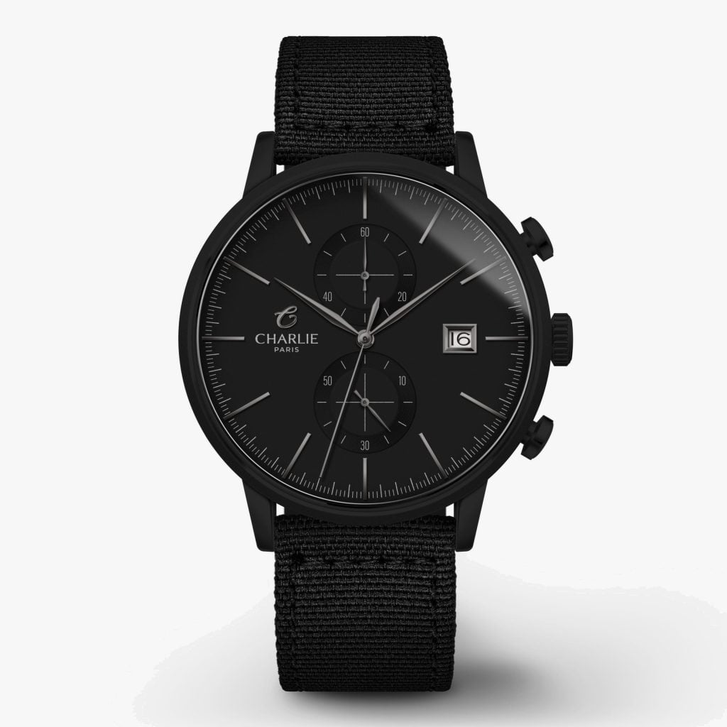 Charlie Paris Horizon - Chronograph - Blackbird - Nylon noir