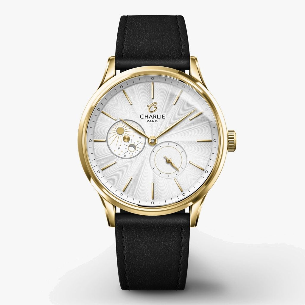 Charlie Paris Initial 36 - Day/Night - Golden - Black leather