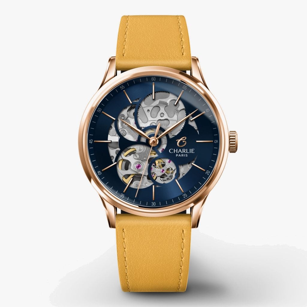 Charlie Paris Initial 36 - Openwork - Rose Gold & Blue - Bake tuscan yellow