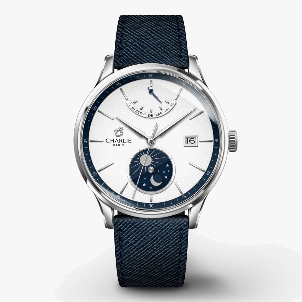Charlie Paris Initial - Day/Night - Panda - Blue saffiano leather