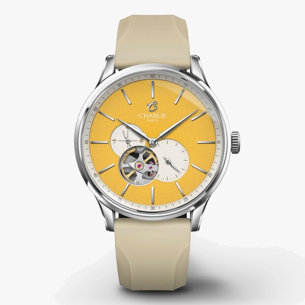 Charlie Paris Initial - Open Heart - Yellow Sunshine - Sand rubber