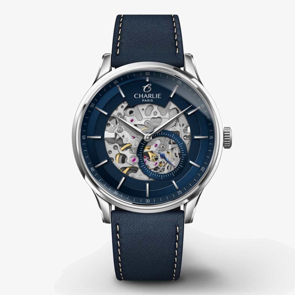 Charlie Paris Initial - Skeleton - Blue - Blue leather