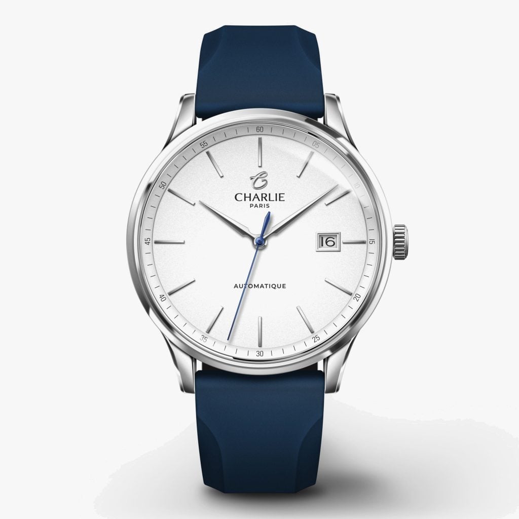 Charlie Paris Initial - Slim - White - Blue rubber
