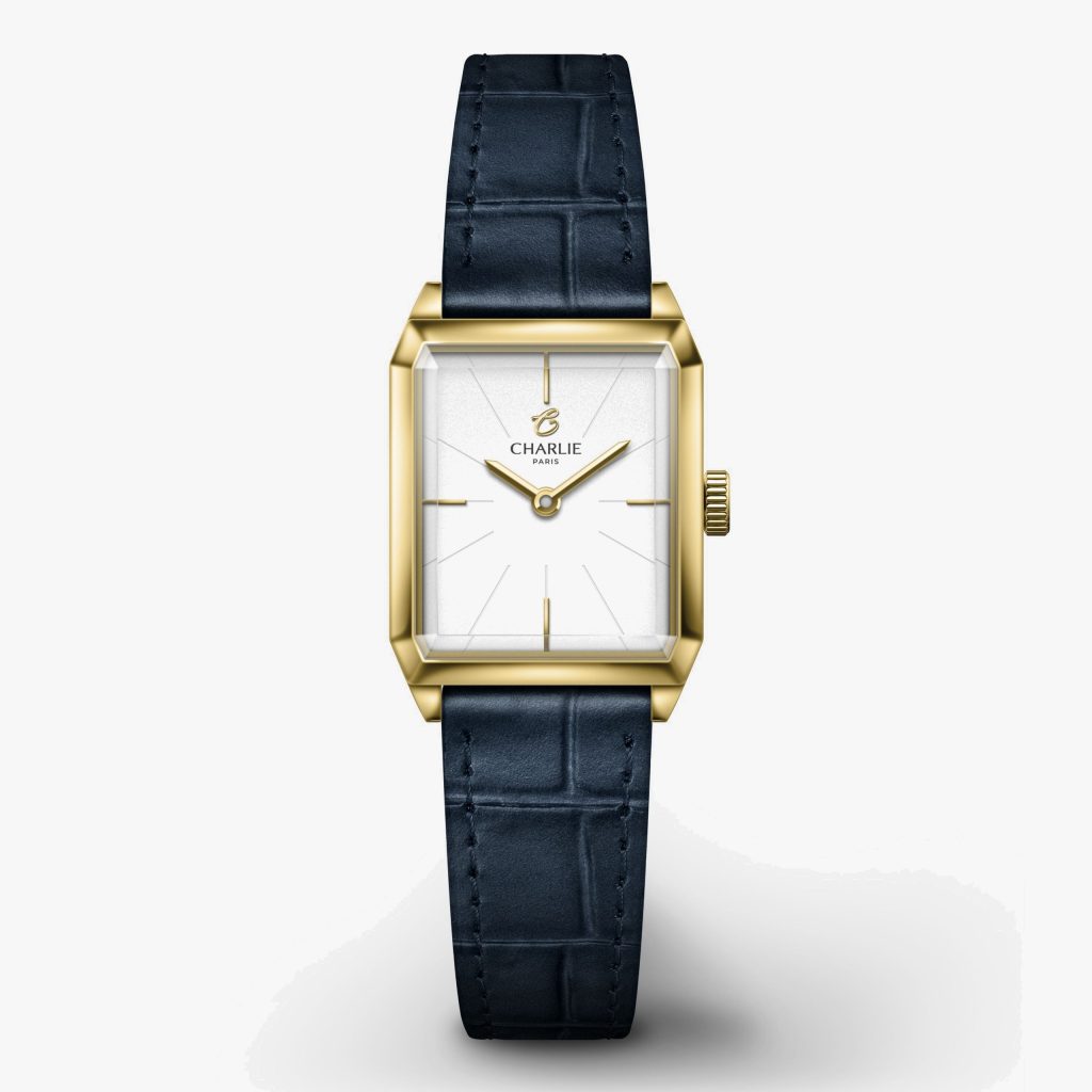 Charlie Paris Monceau - Golden - Blue crocograin leather