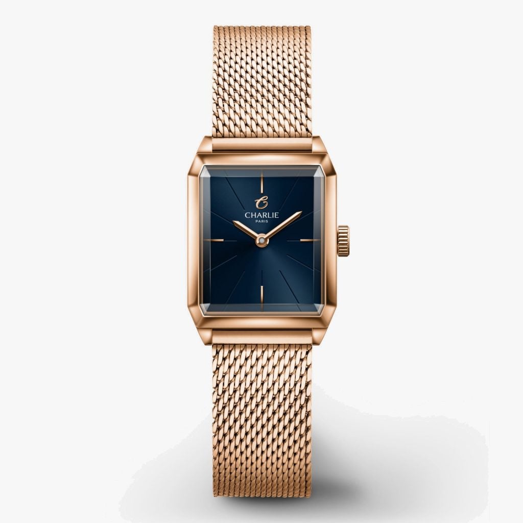 Charlie Paris Monceau - Rose Gold & Blue - Milanese mesh