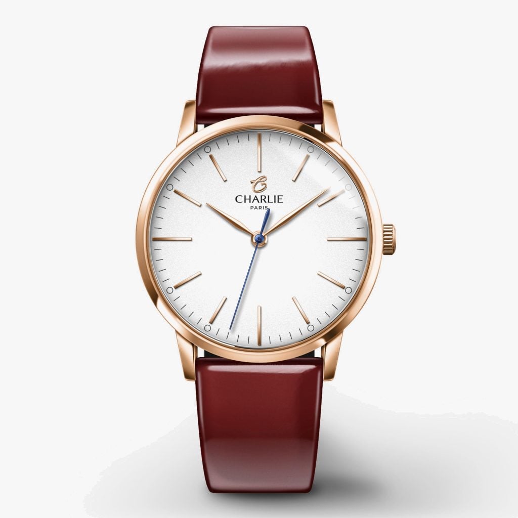 Charlie Paris Sully 35 - Rose gold - Burgundy patent leather