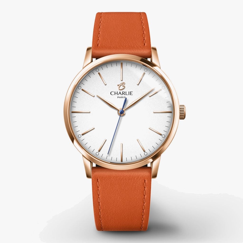 Charlie Paris Sully 35 - Rose gold - Tangerine leather