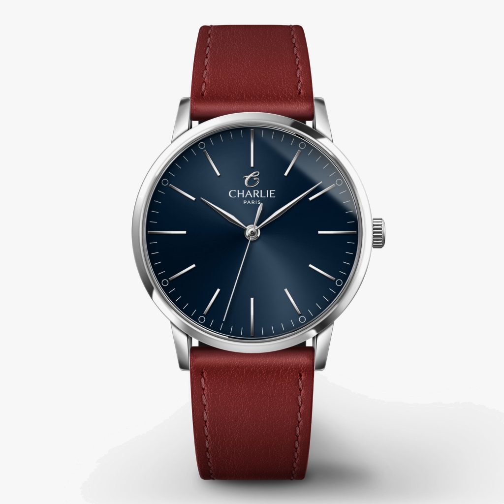 Charlie Paris Sully 35 - Steel & blue - Burgundy leather