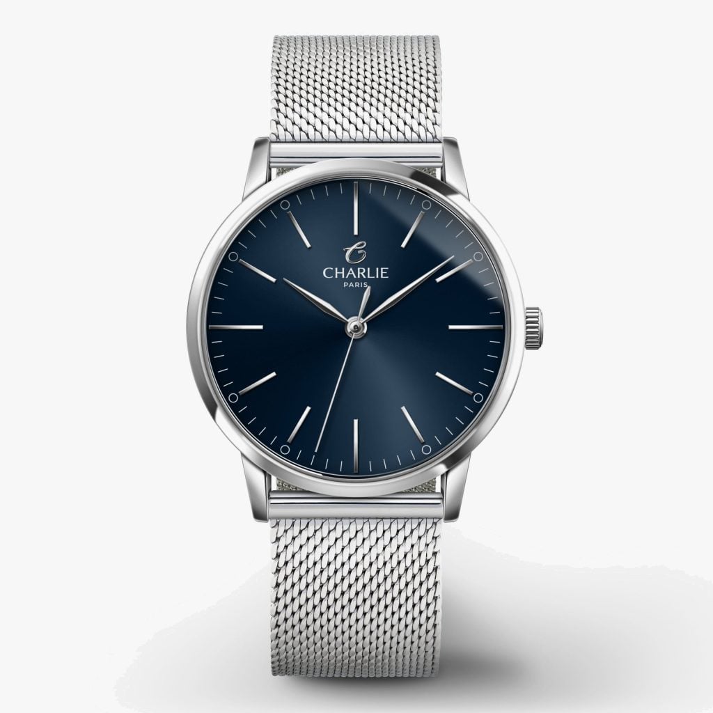 Charlie Paris Sully 35 - Steel & blue - Milanese mesh
