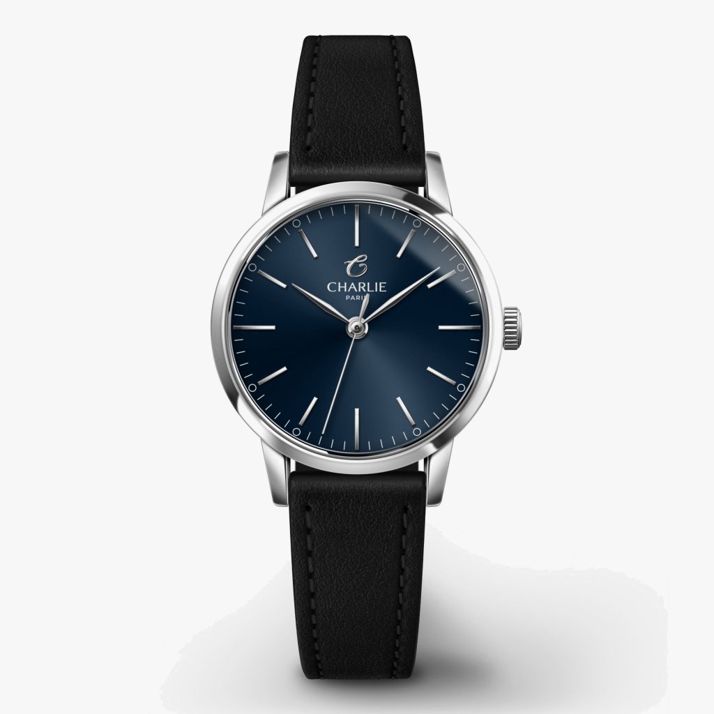 Charlie Paris Sully - Steel & blue - Black leather