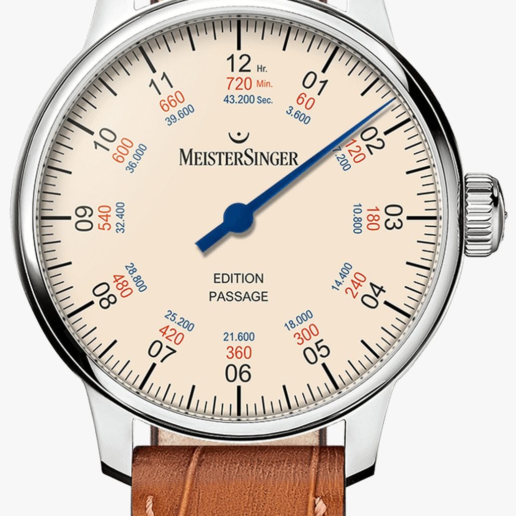 MeisterSinger Edition Passage – Cuir de vachette gravé croco, cognac