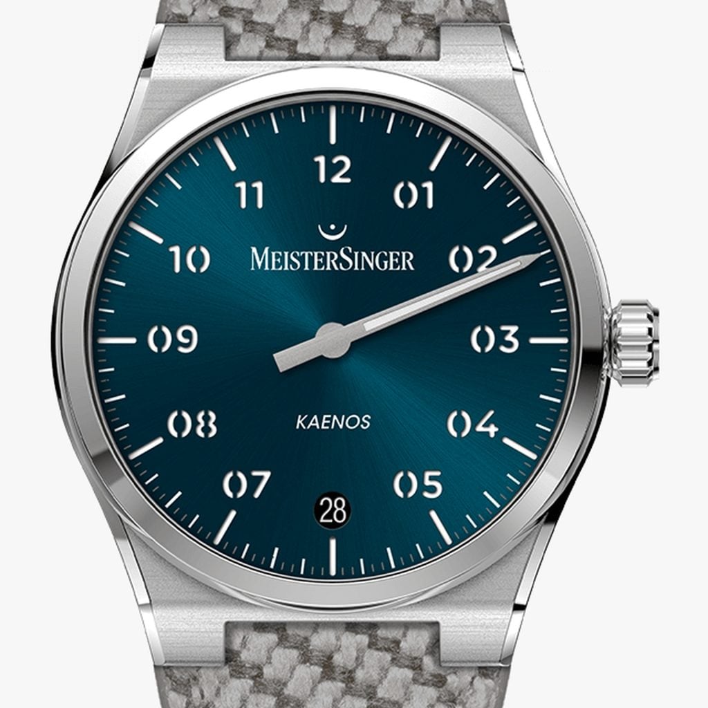 MeisterSinger Kaenos Sunburst Petrol – Textile tissé structuré pour Kaenos, gris
