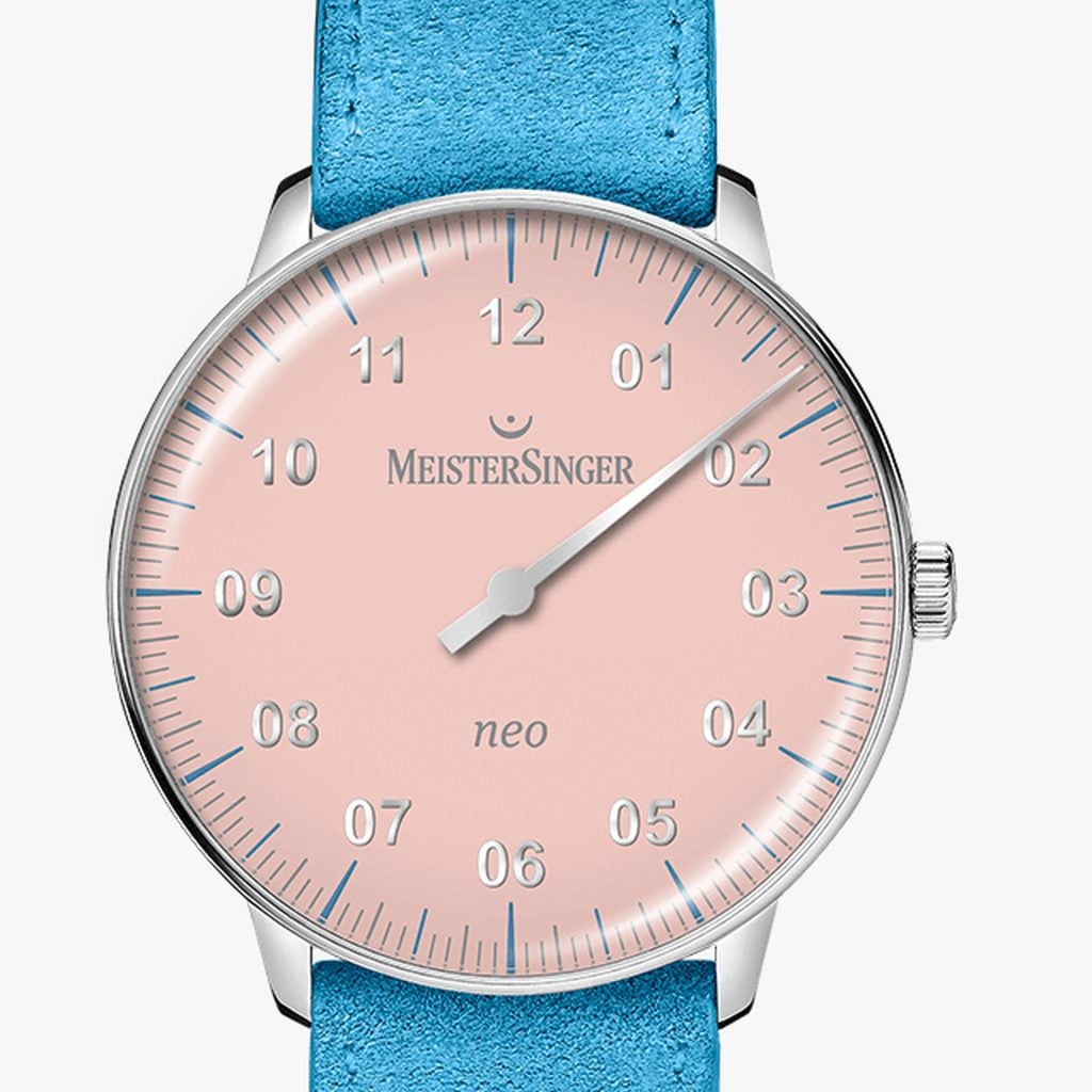 MeisterSinger Neo Special Light Red – Daim, bleu ciel