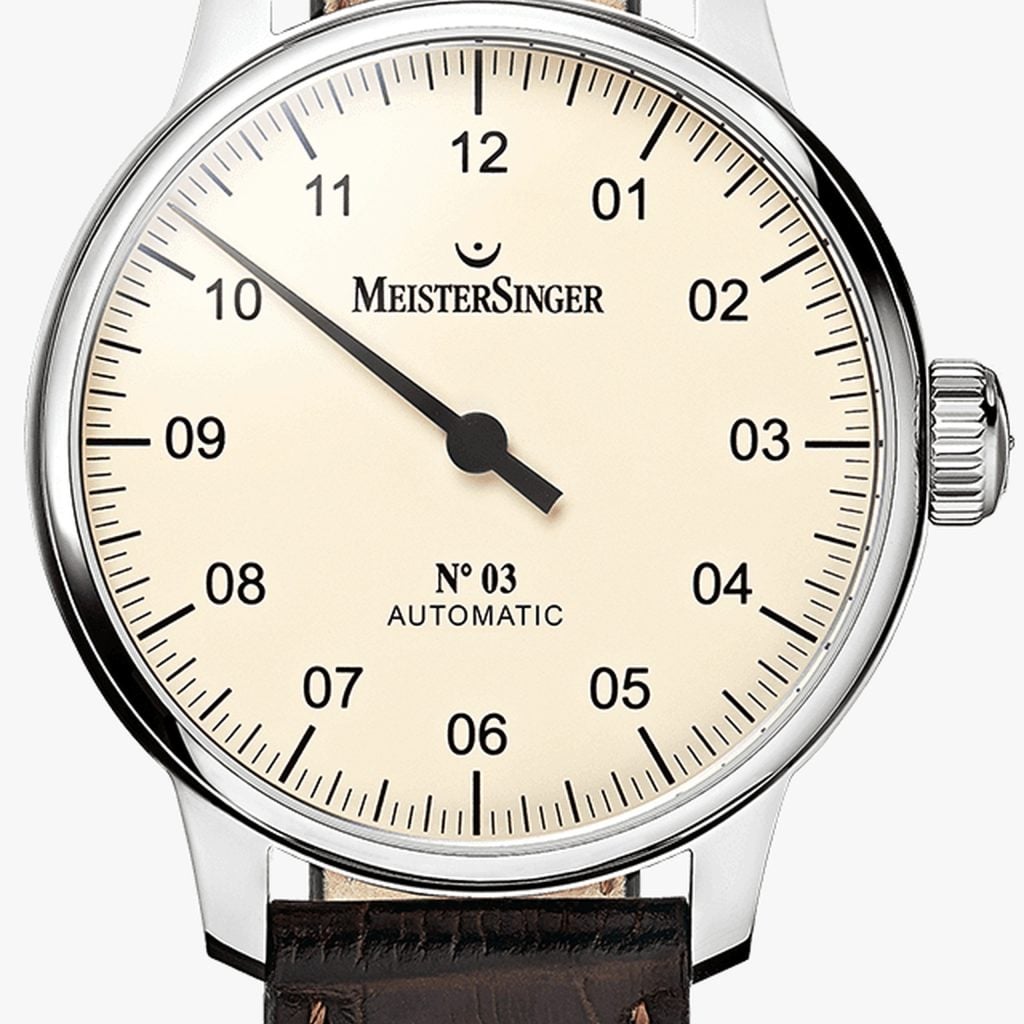 MeisterSinger №03 Ivory – Piel de vacuno con grabado coco, marrón
