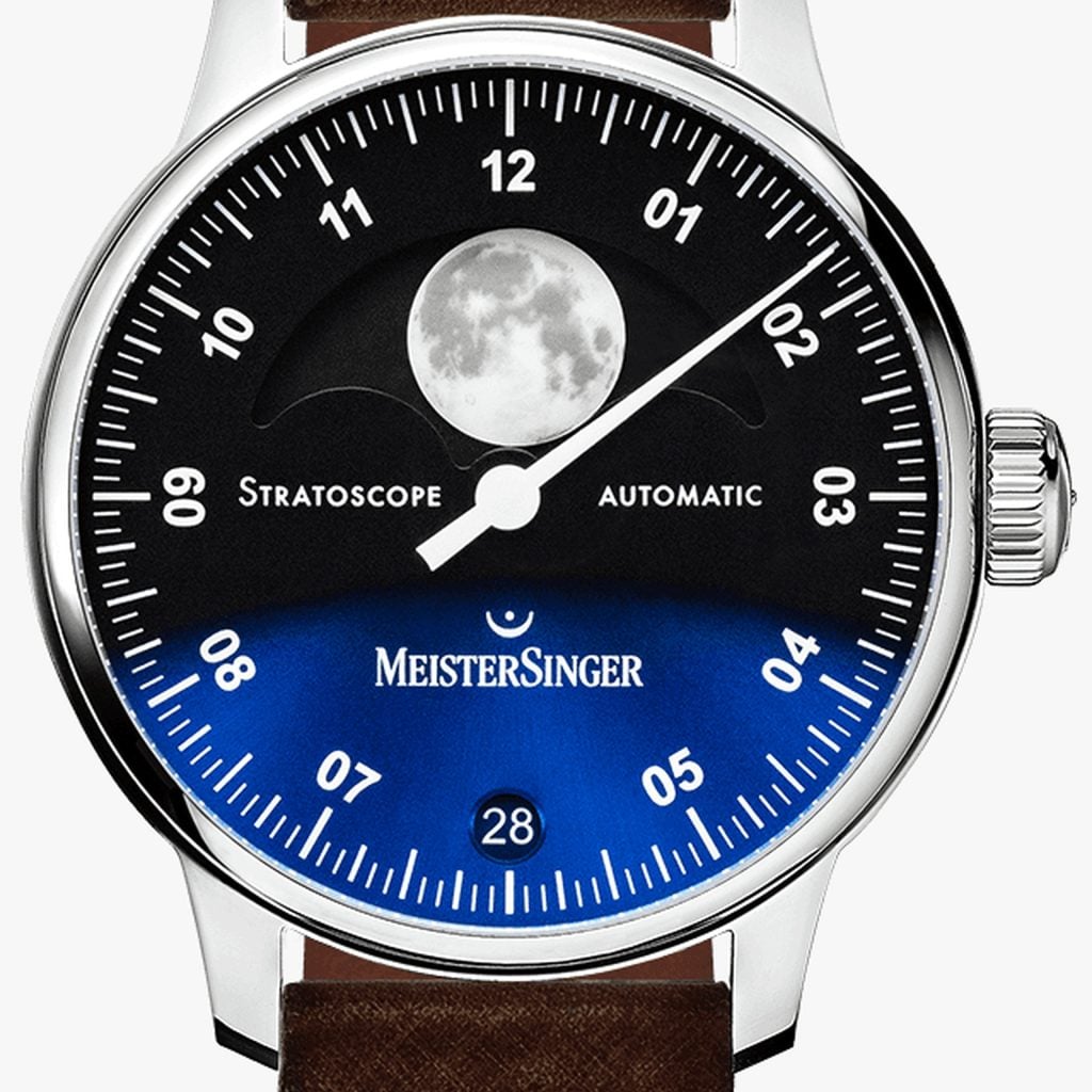MeisterSinger Stratoscope – Cuir de selle vintage, marron