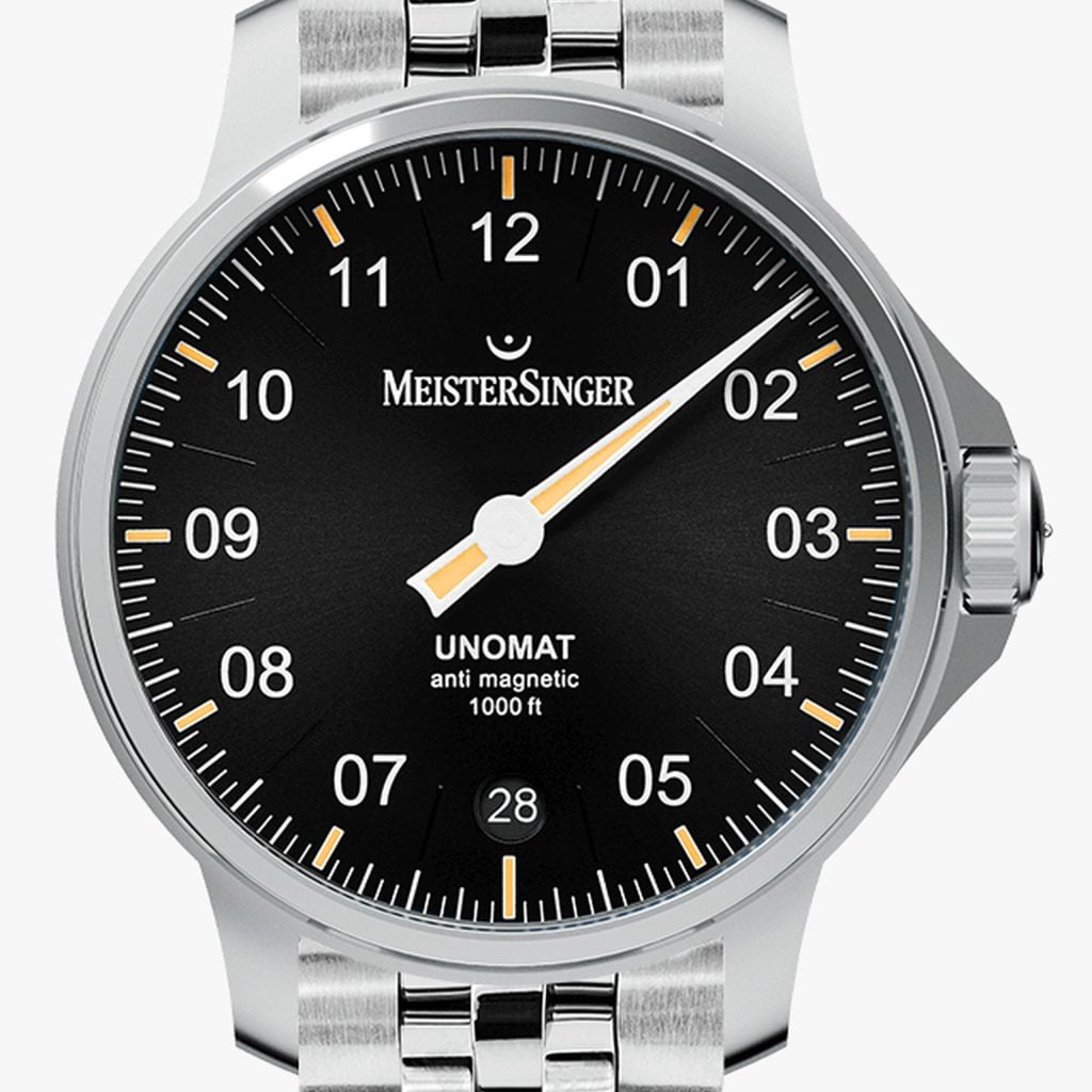 MeisterSinger Unomat Black/Old Radium – Bracelet à maillons