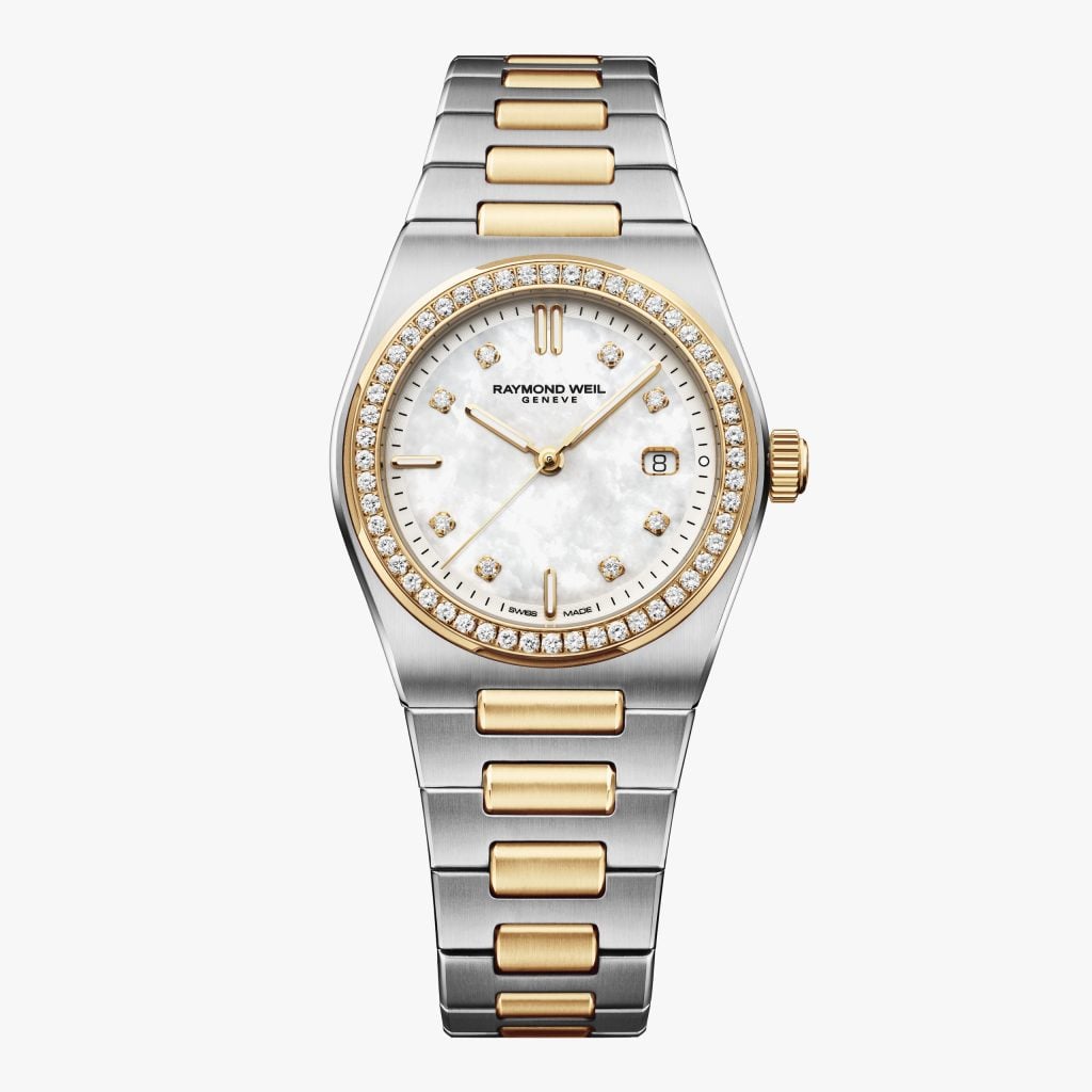Raymond Weil A.R.T. Mother-of-pearl Dial Diamond-Set Bezel Integrated Two-tone Bracelet Quartz Watch