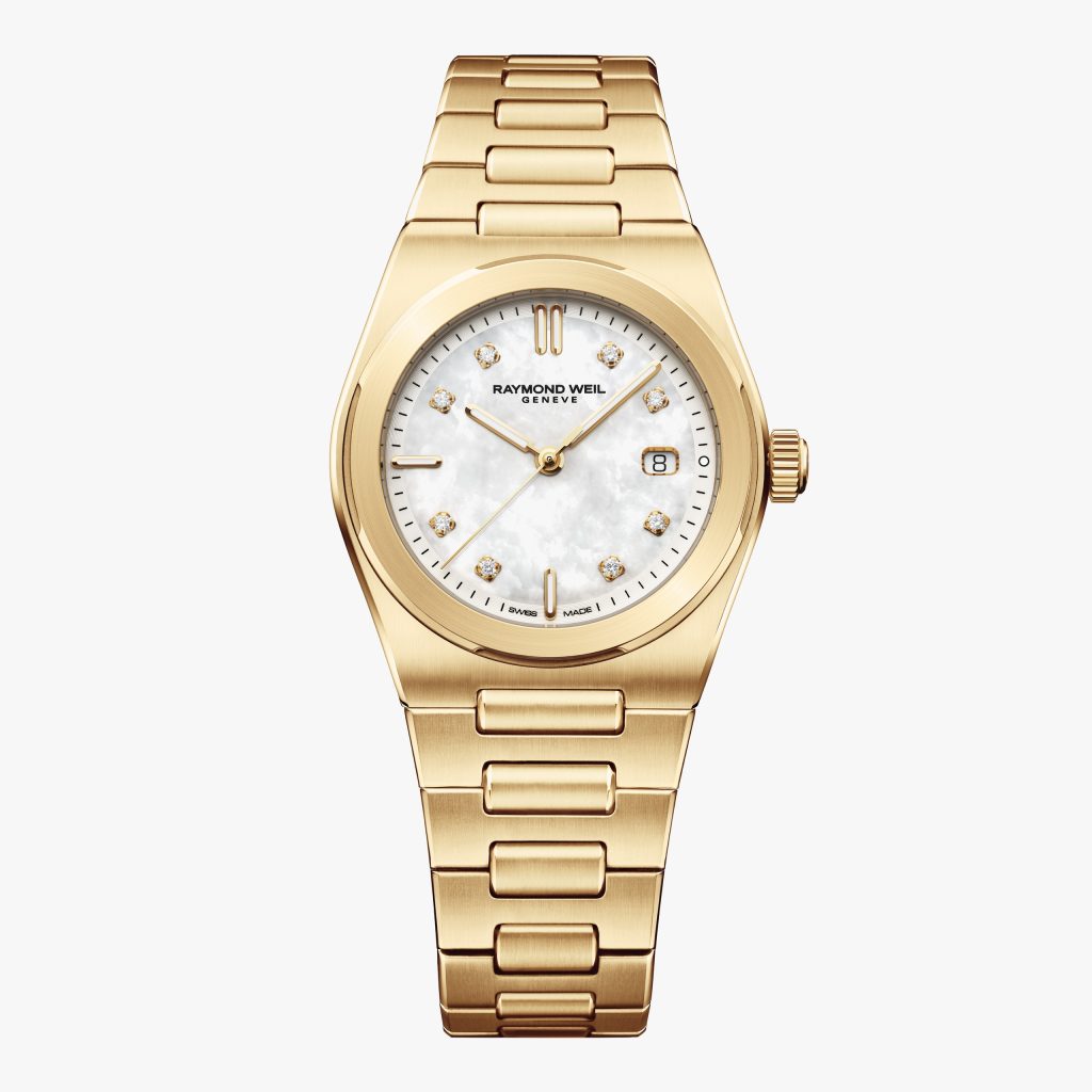 Raymond Weil A.R.T. Mother-of-pearl Dial Integrated Bracelet Stainless Steel With Yellow Gold PVD Quartz Watch