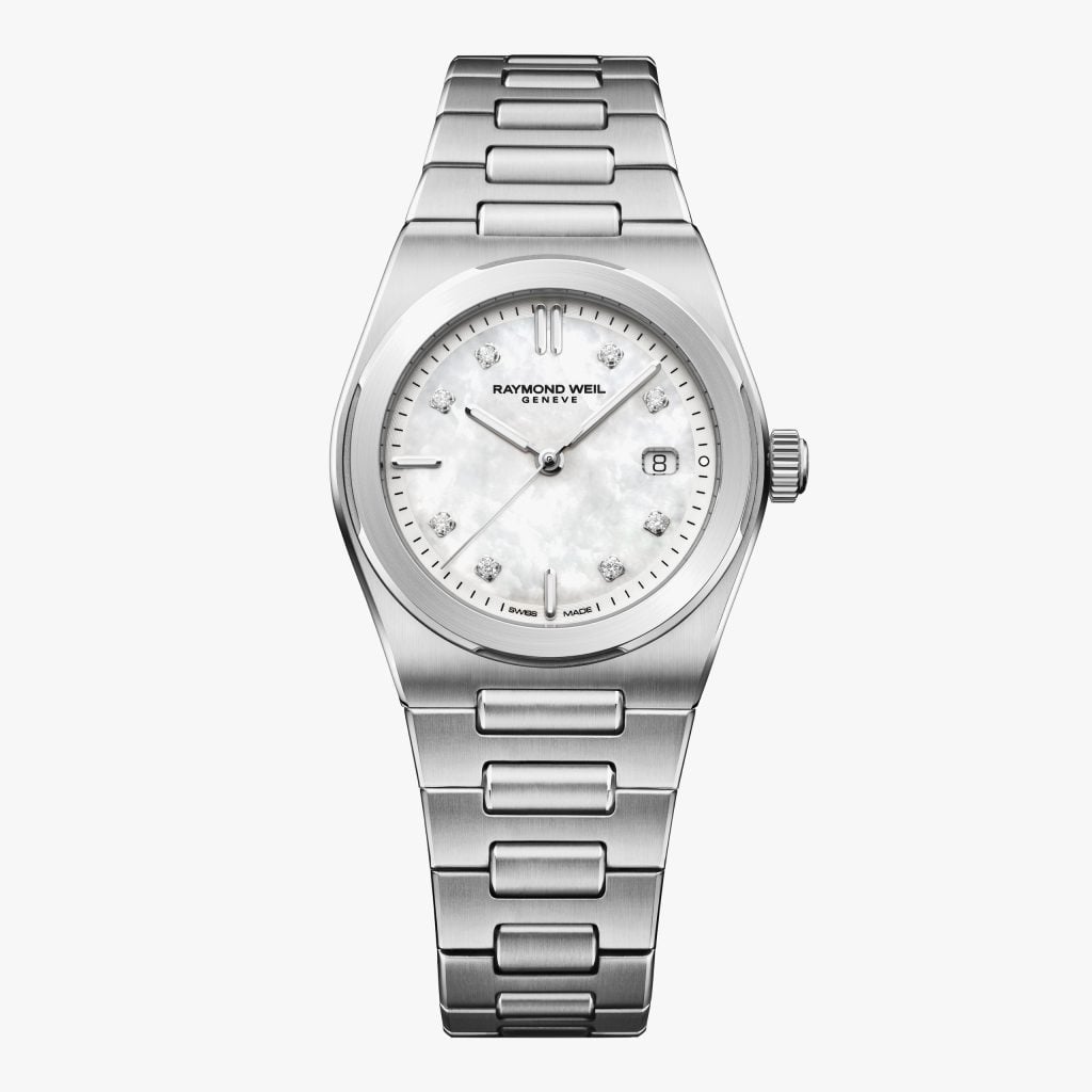 Raymond Weil A.R.T. Mother-of-pearl Dial Integrated Stainless Steel Bracelet Quartz Watch