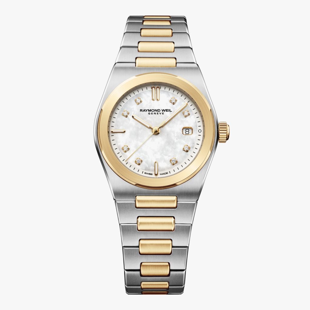 Raymond Weil A.R.T. Mother-of-pearl Dial Integrated Two-tone Bracelet Quartz Watch