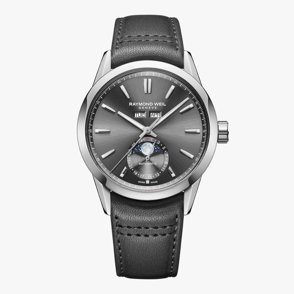 Raymond Weil Freelancer Automatic Complete Calendar Anthracite Grey Dial Leather Strap Watch
